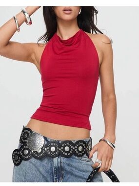 Princess Polly Red Halter Top with open back